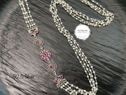 92.5 Silver pearl Necklace from preloved collection
