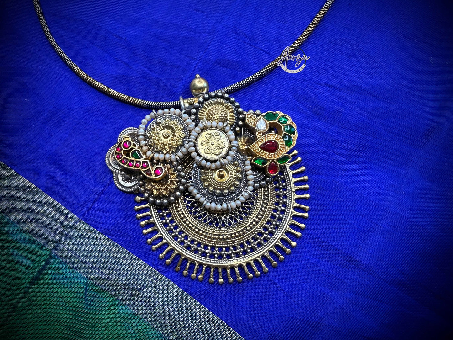 92.5 Silver dual tone fusion Pendant -52.5 gm