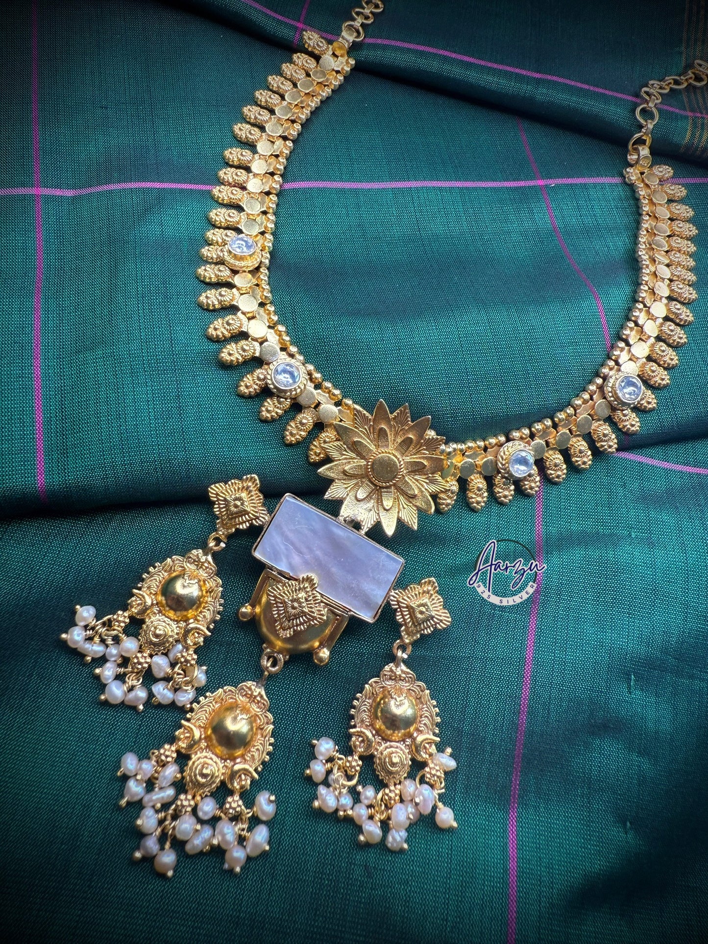 92.5 Silver base designer inspired necklace