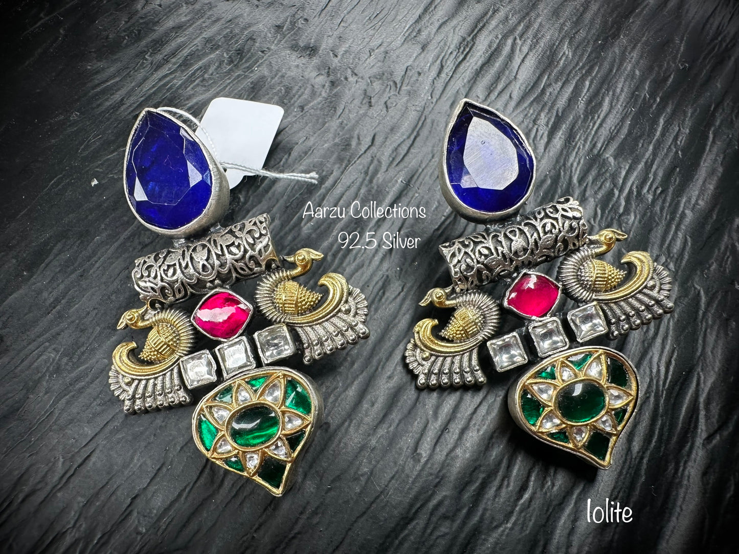 92.5 Silver earrings with iolite