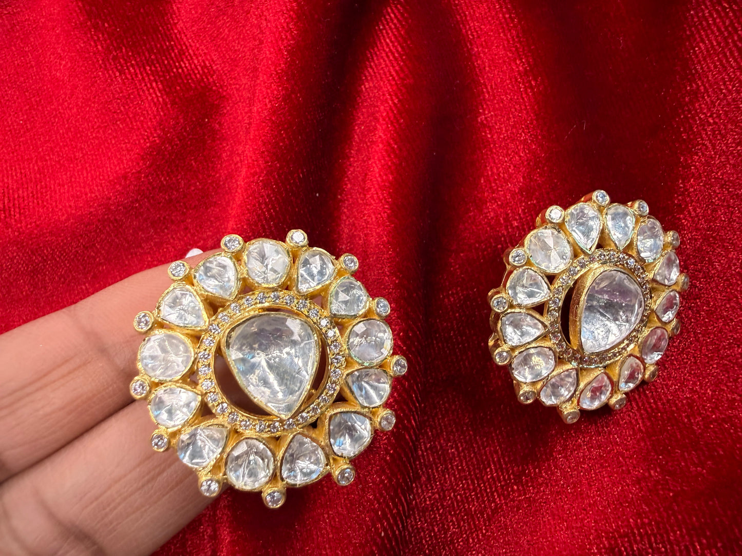 92.5 Silver moissanite oversized studs