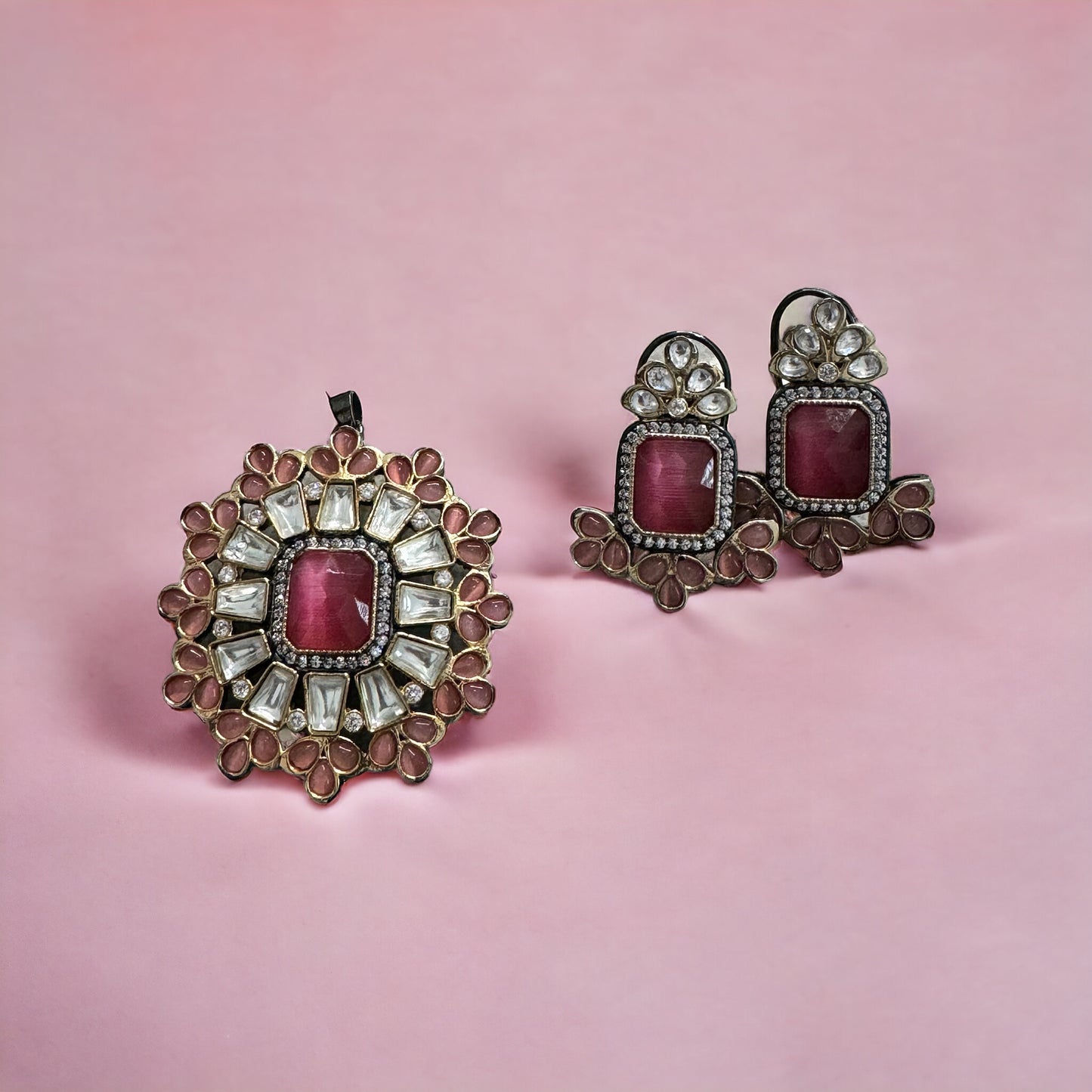 American Diamond Statement Pendant Set