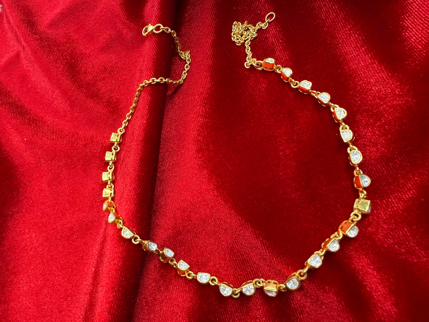 92.5 Silver moissanite dainty necklace