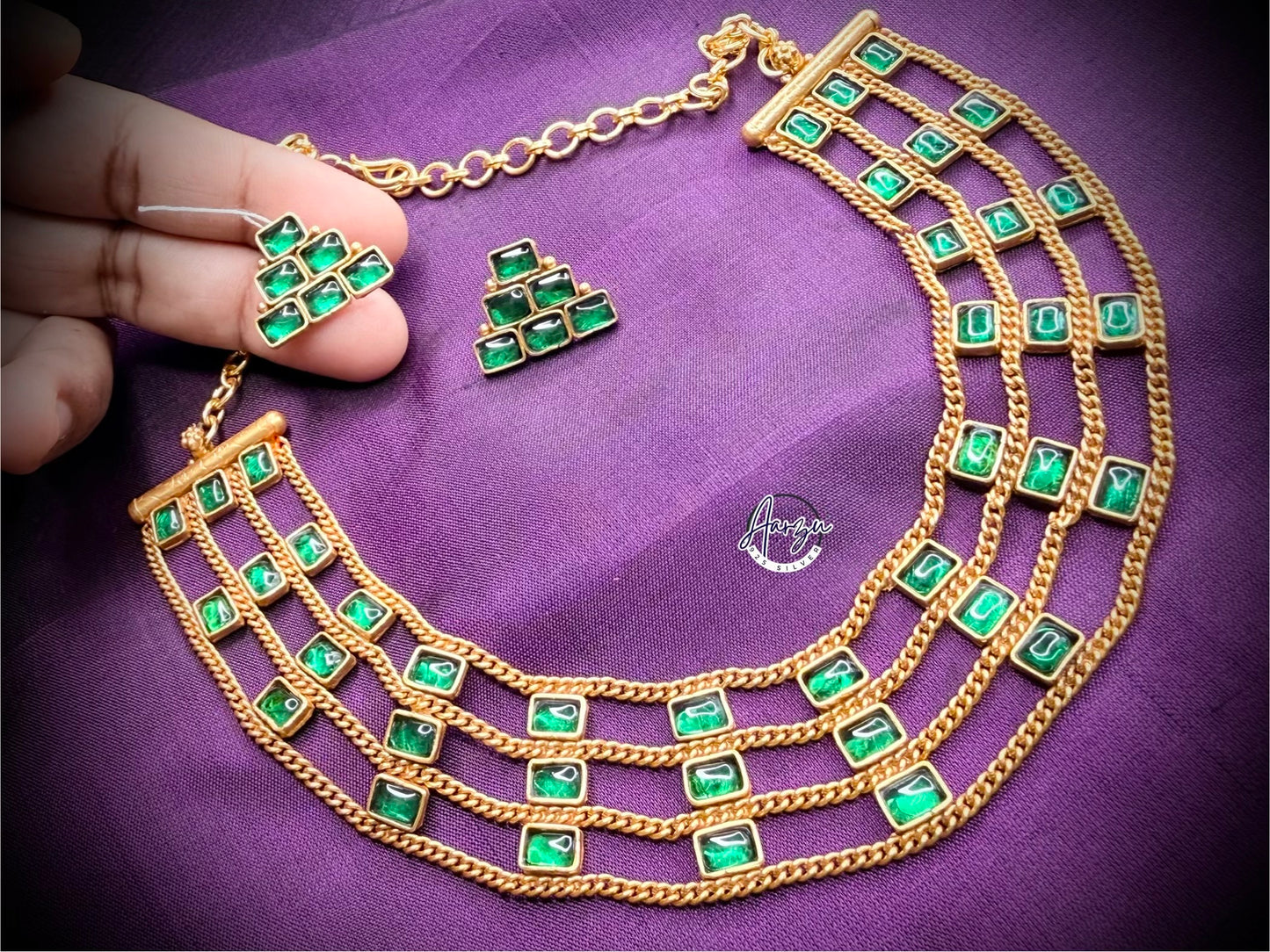 92.5 Silver necklace with earrings
