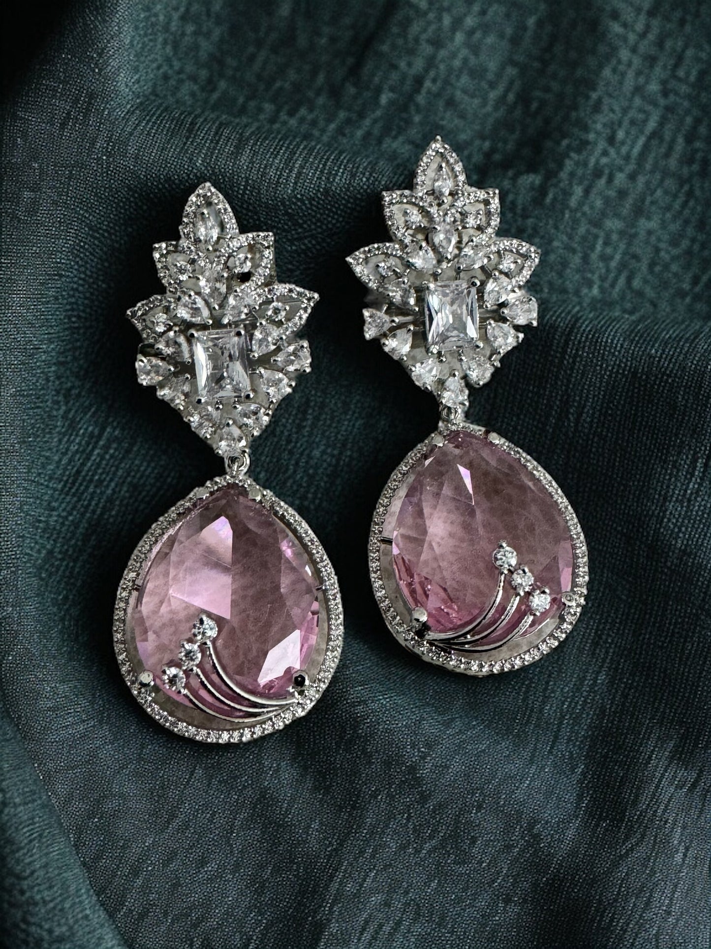 Solitaire American Diamond Earrings