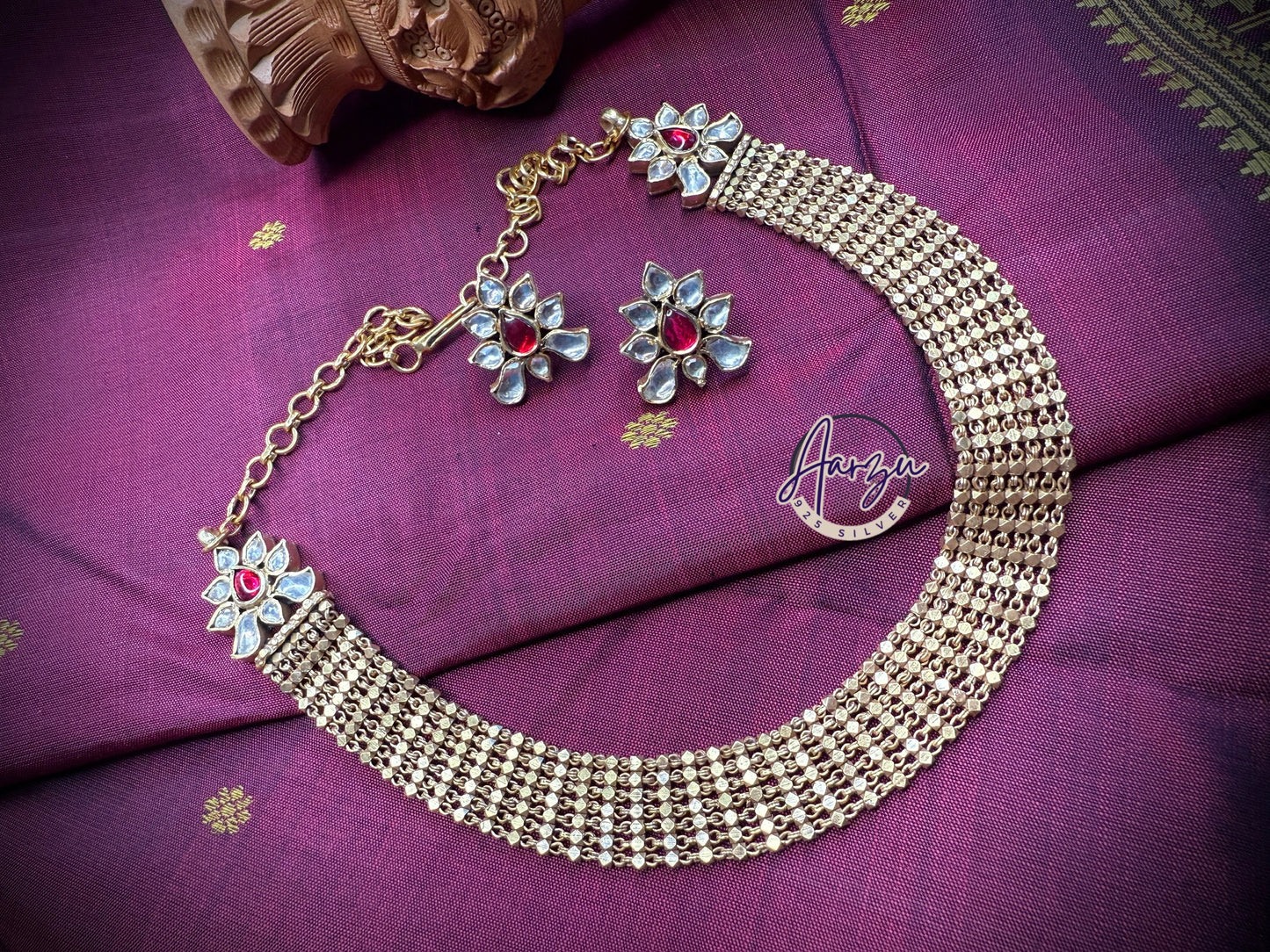 92.5 Silver base designer inspired necklace