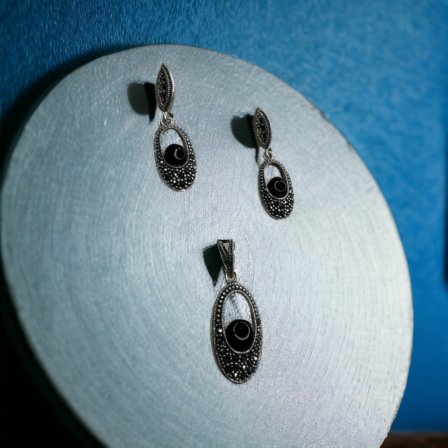 92.5 Silver Marcasite pendant set