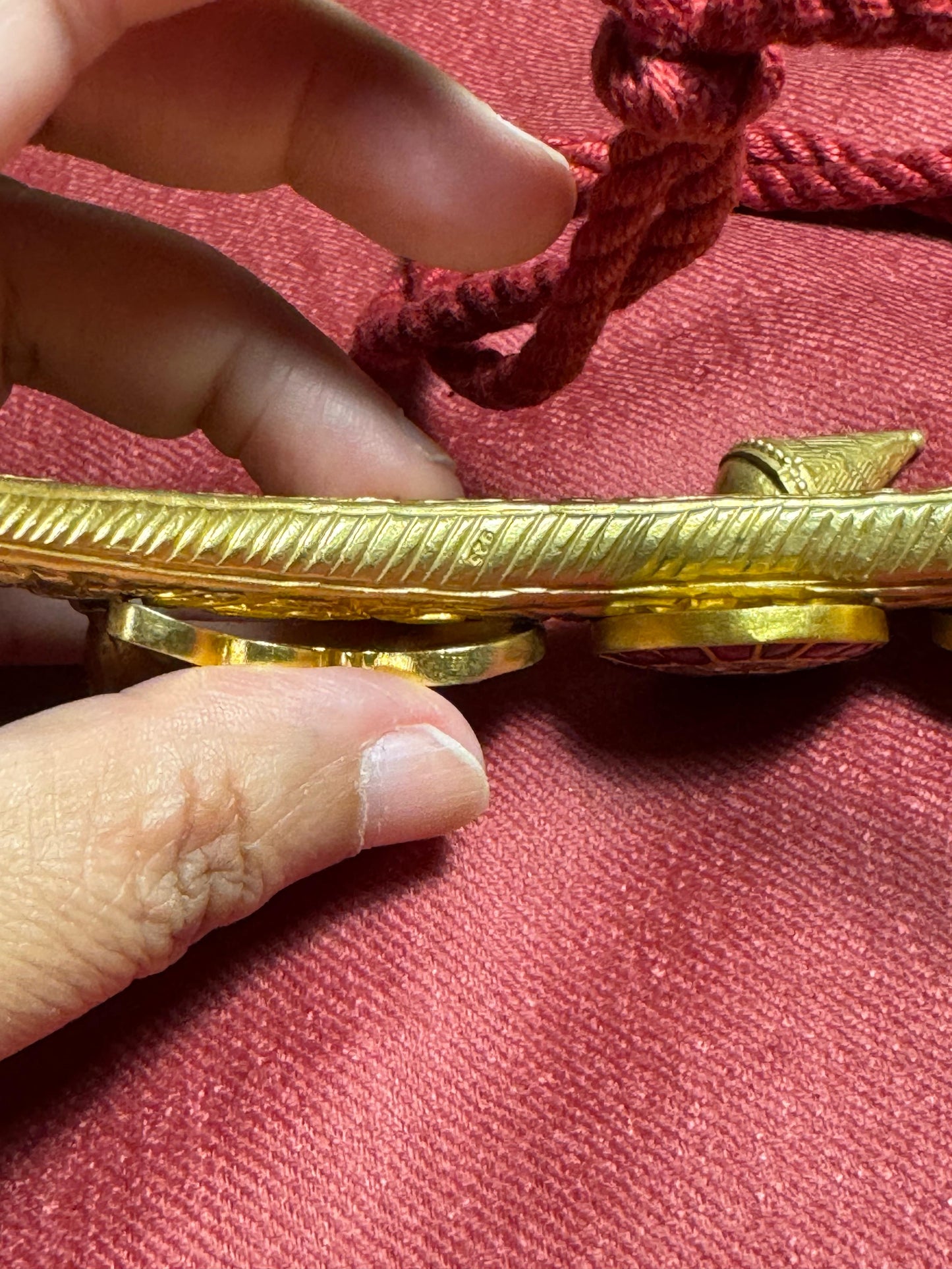 92.5 silver Chatai hasli with kundan jadau from preloved collection