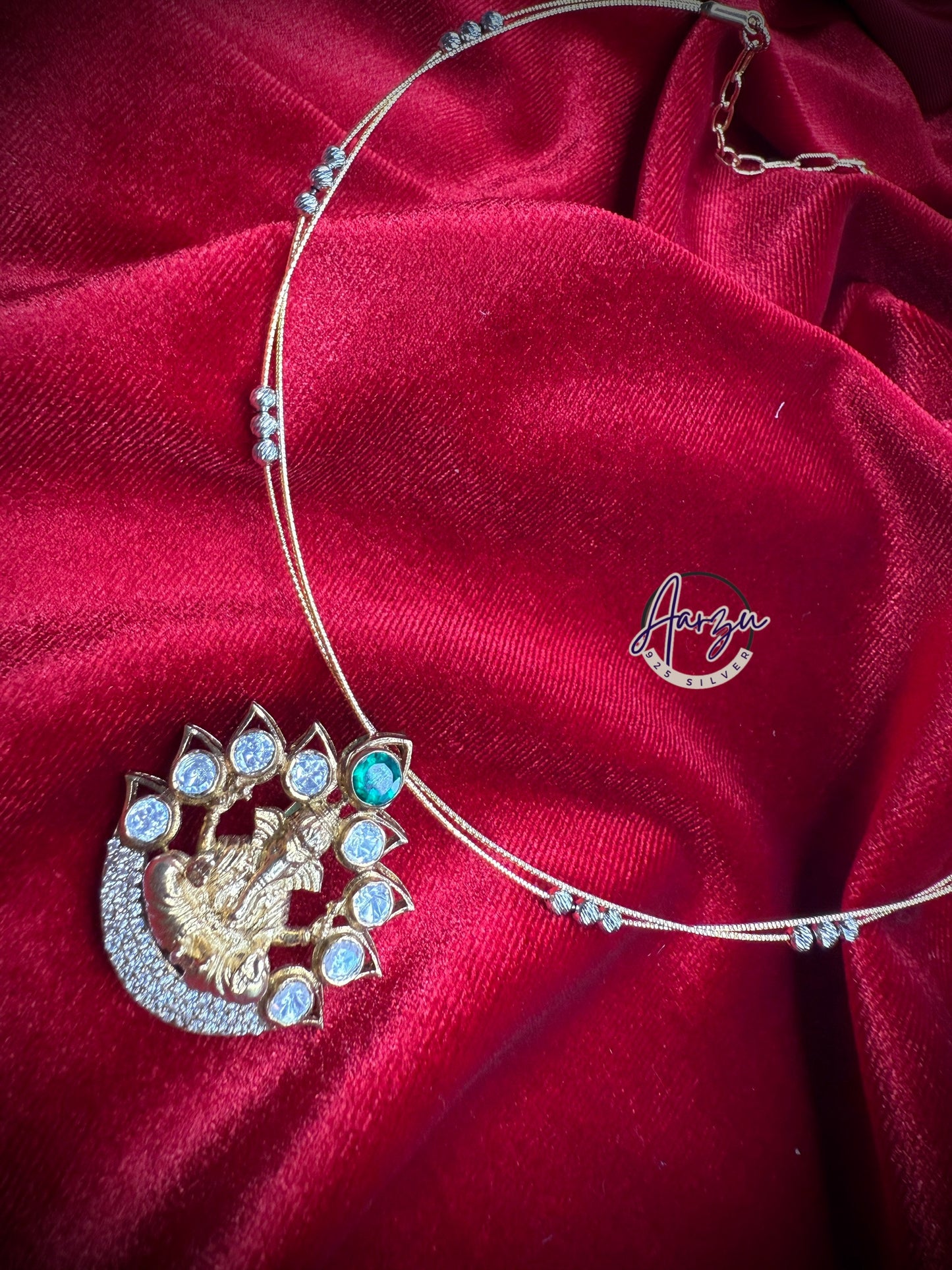 92.5 Silver Moissanite Ganesha pendant