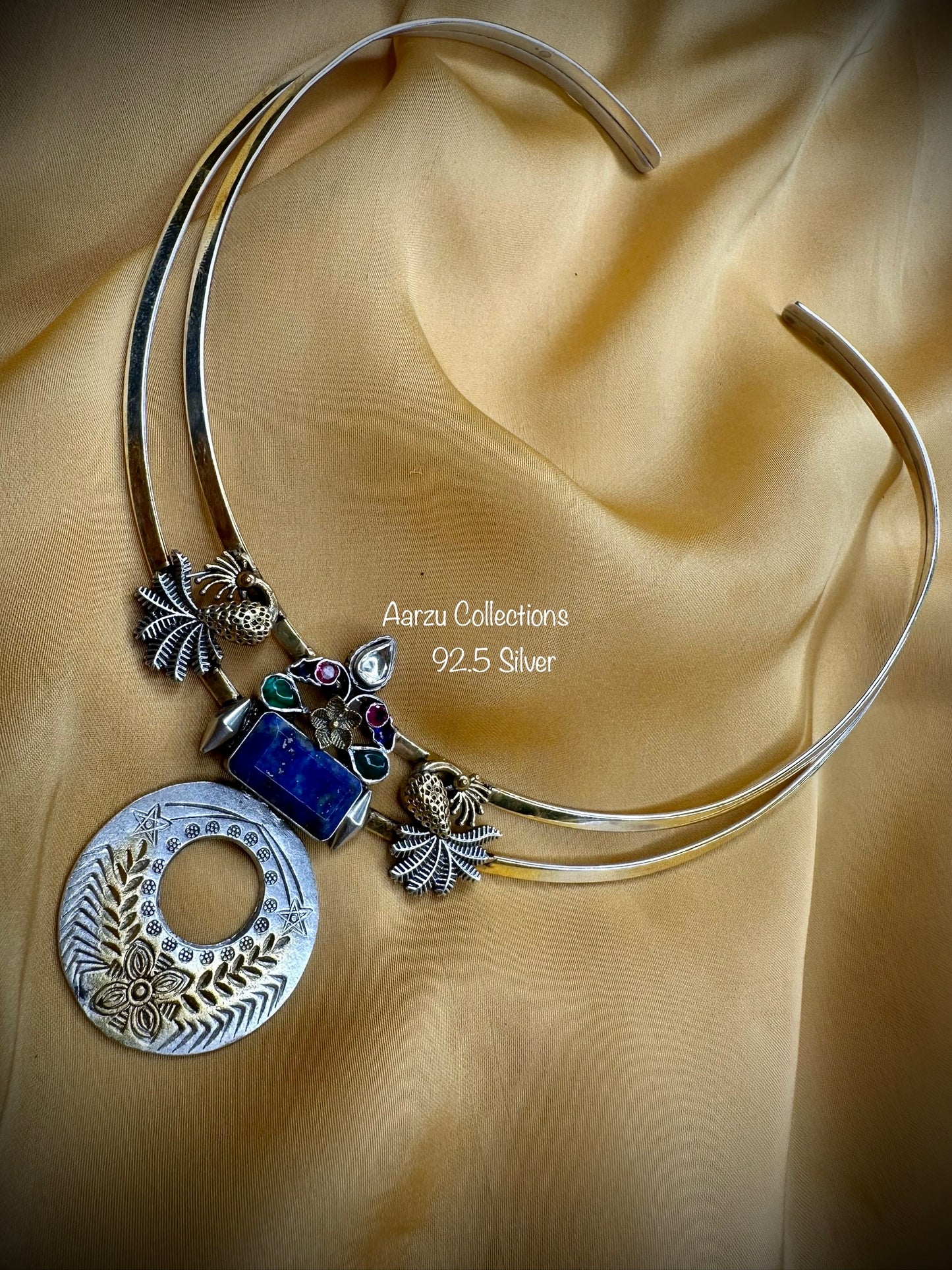 92.5 Silver designer inspired hasli with lapis lazuli