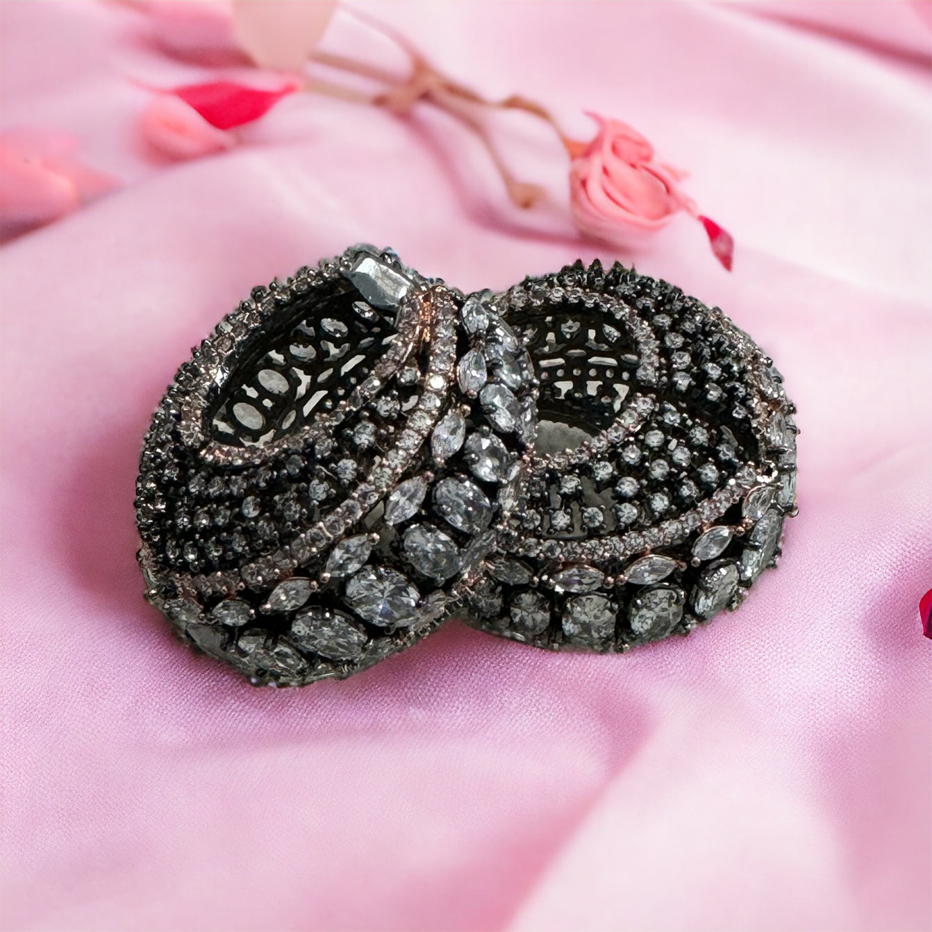 American Diamond Hoop Earrings