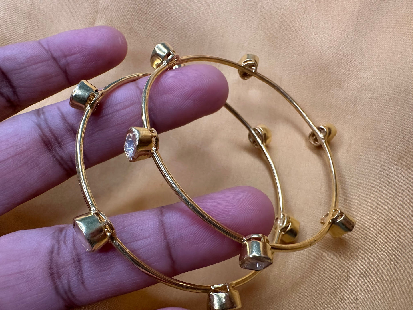 92.5 Silver Moissanite bangles - set of 2