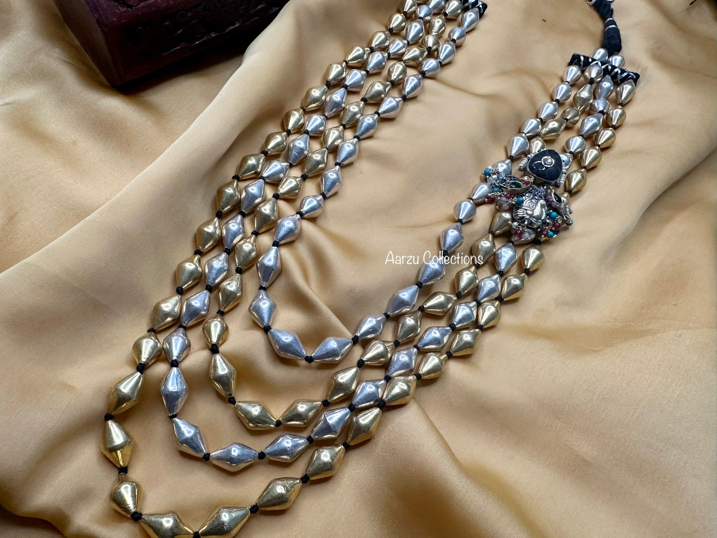 92.5 Silver dolki bead fusion Necklace