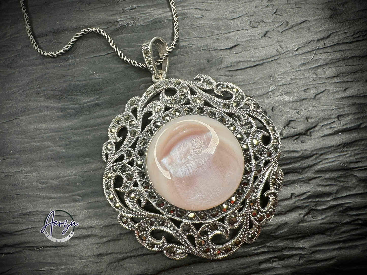 92.5 Silver Marcasite pendant