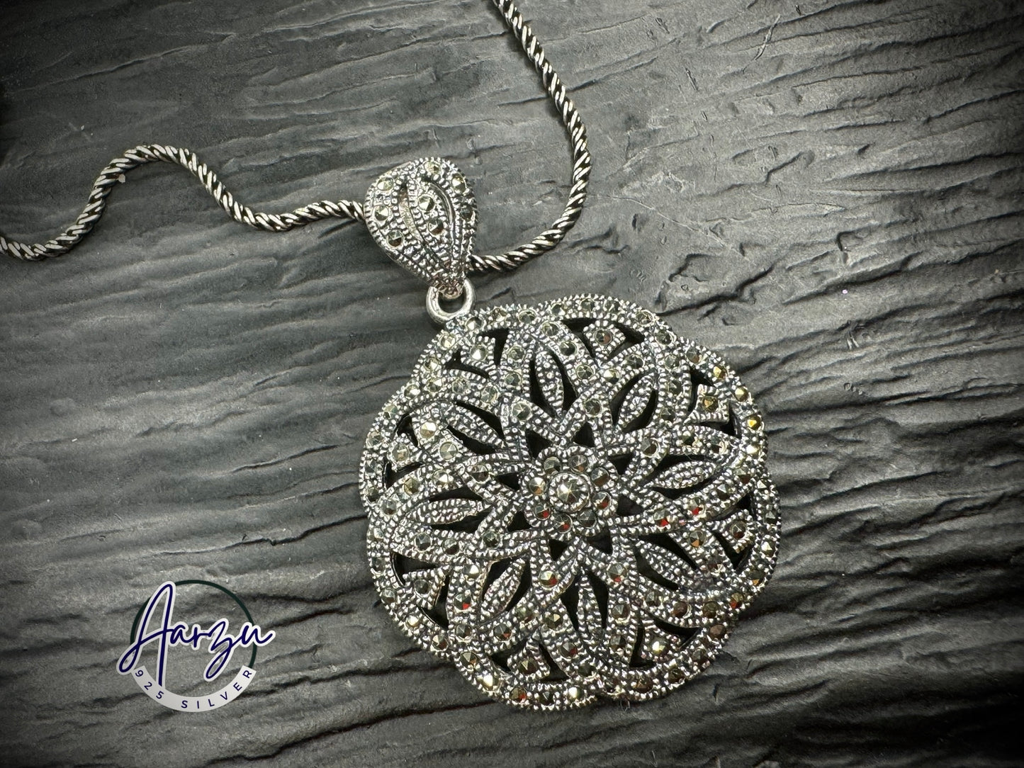 92.5 Silver Marcasite pendant
