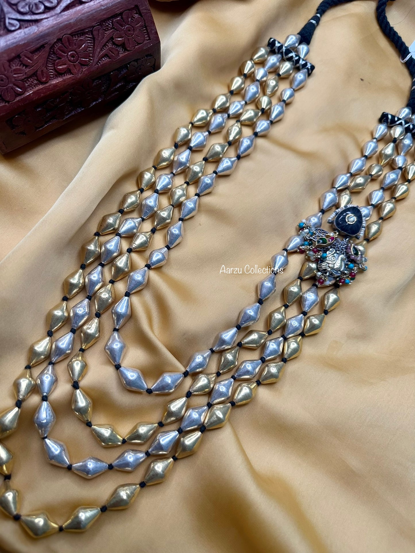 92.5 Silver dolki bead fusion Necklace
