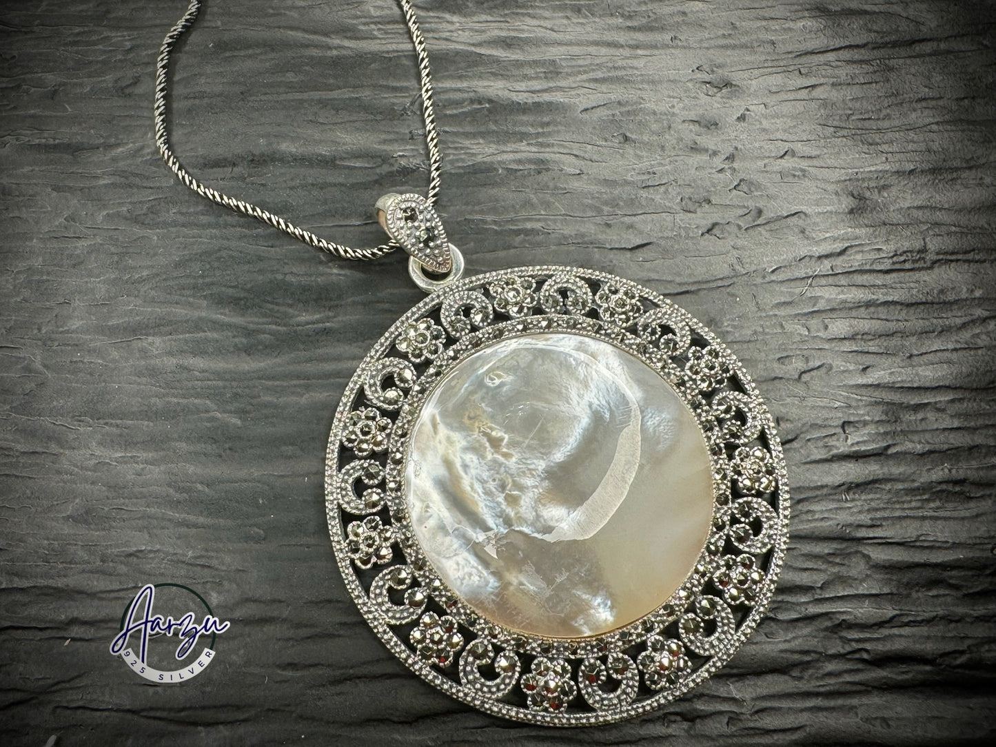 92.5 Silver Marcasite pendant