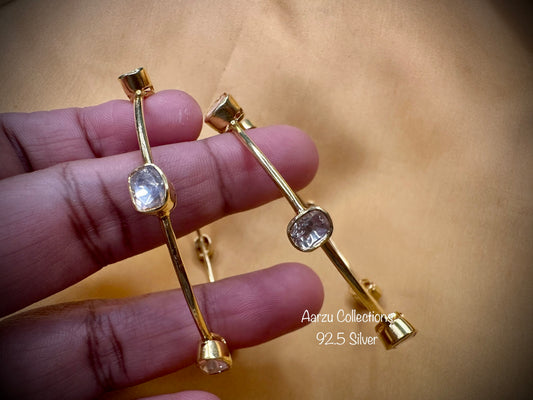 92.5 Silver Moissanite bangles - set of 2