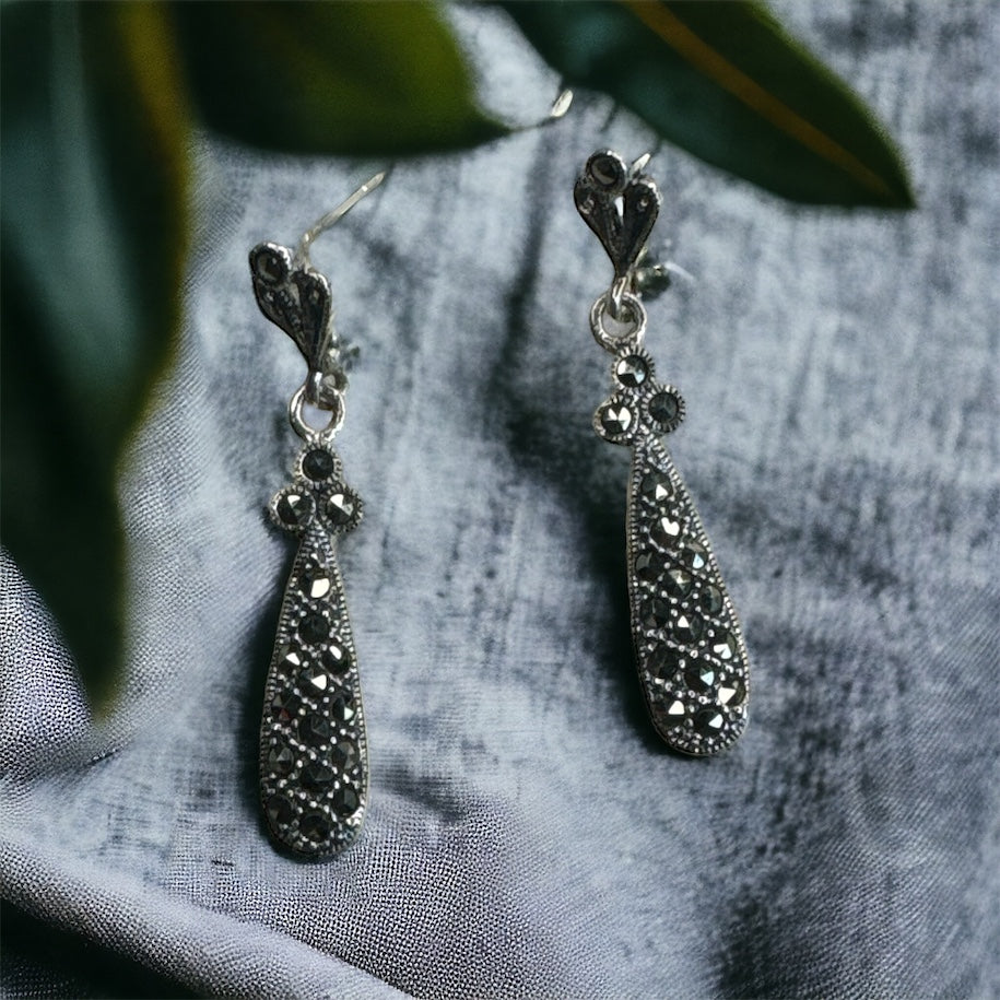 92.5 Silver Marcasite earrings