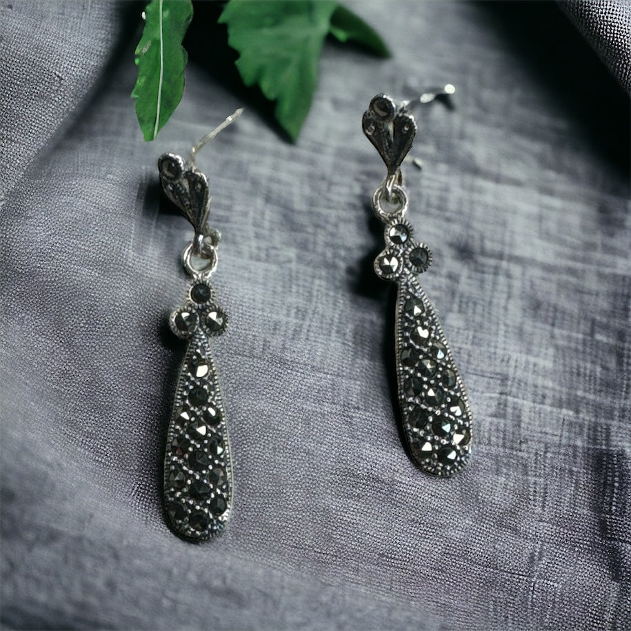92.5 Silver Marcasite earrings
