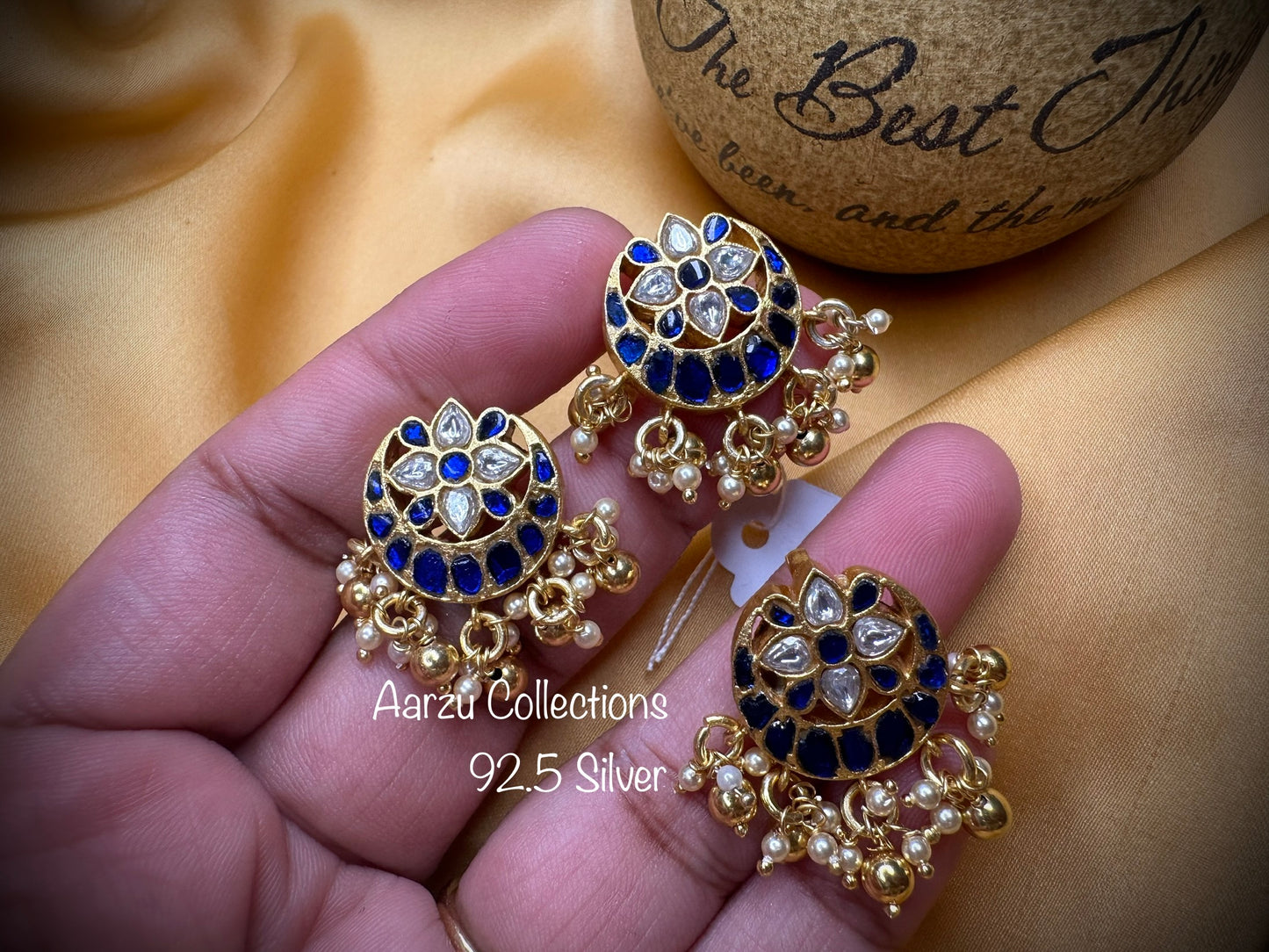 92.5 Silver base Kundan Jadau Pendant set