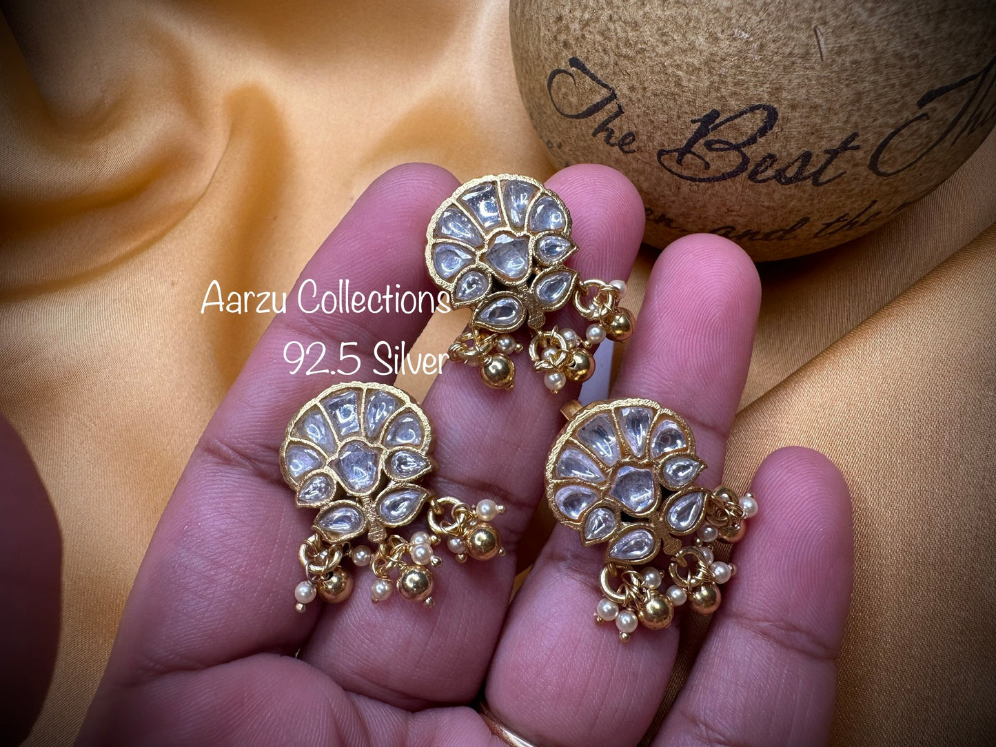 92.5 Silver base Kundan Jadau Pendant set