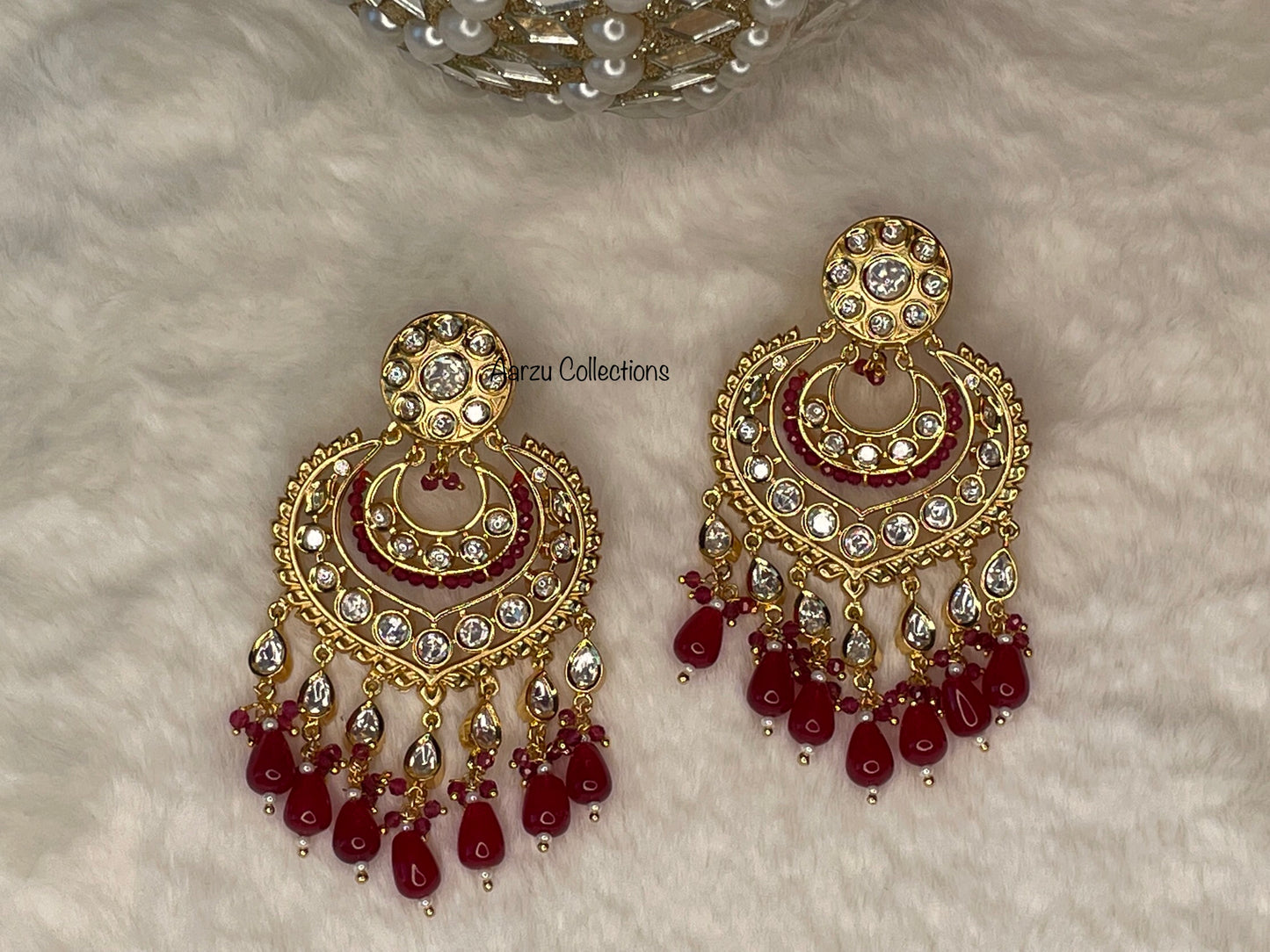 Designer inspired Kundan Statement Chandbali