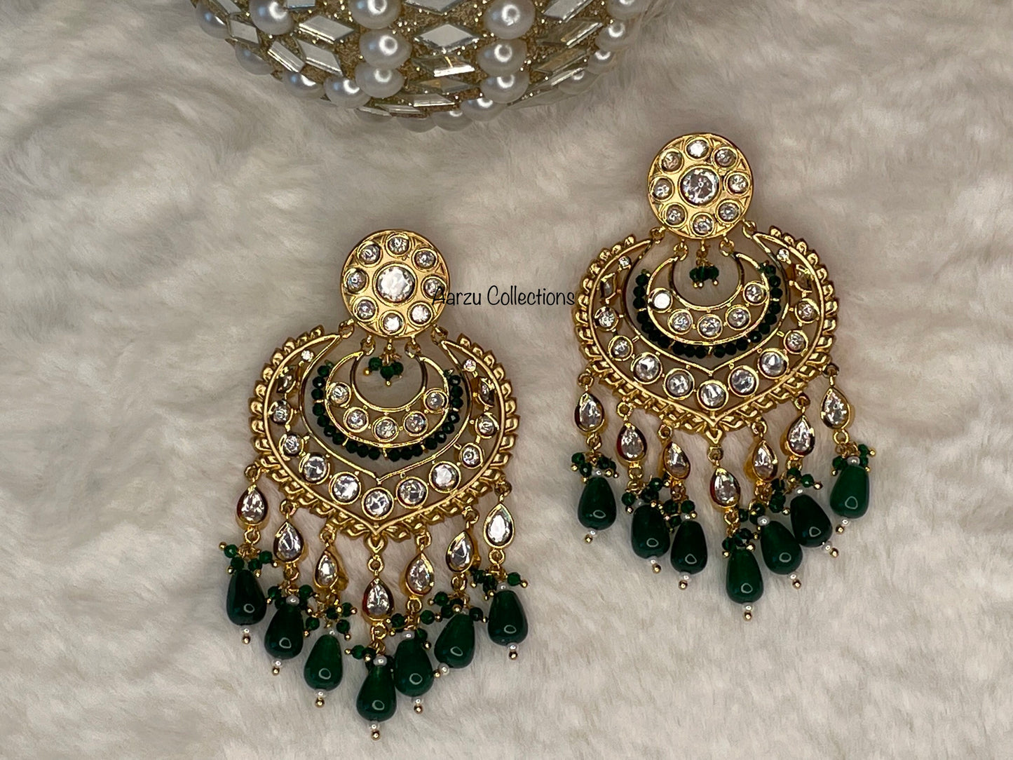 Designer inspired Kundan Statement Chandbali