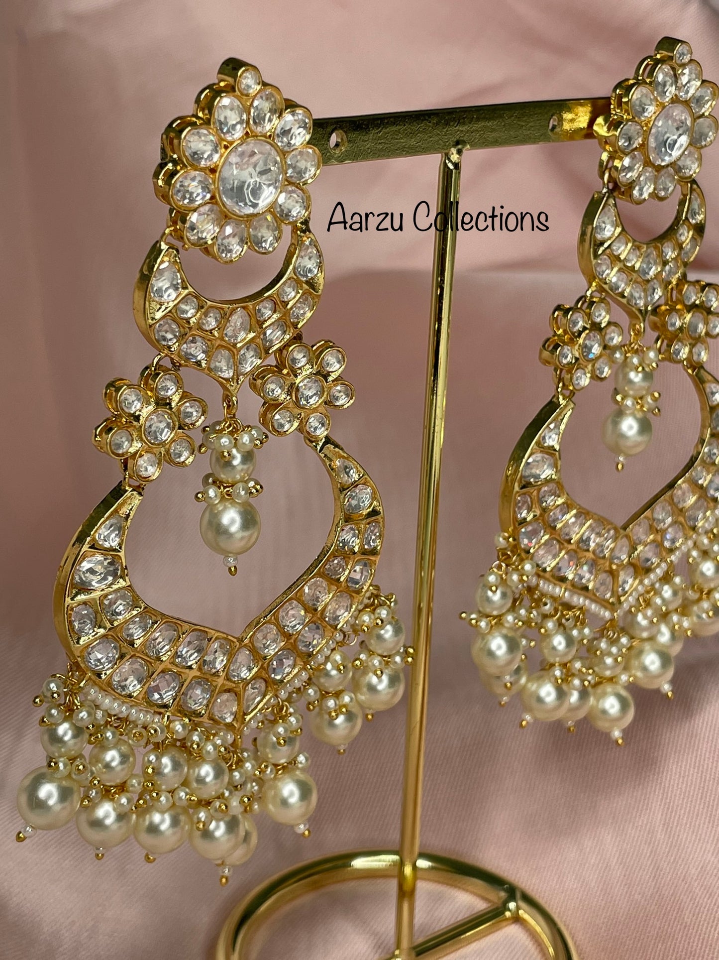 Chandbali Kundan Statement Earrings