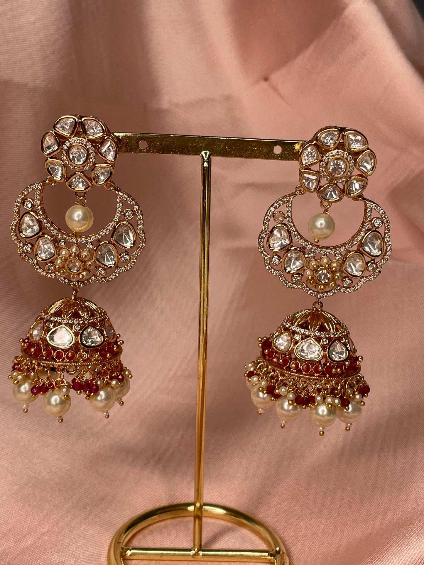 Chandbali Kundan Statement jhumkas