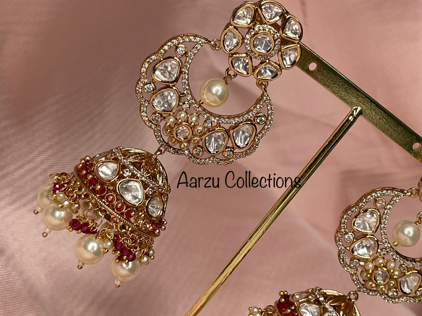 Chandbali Kundan Statement jhumkas