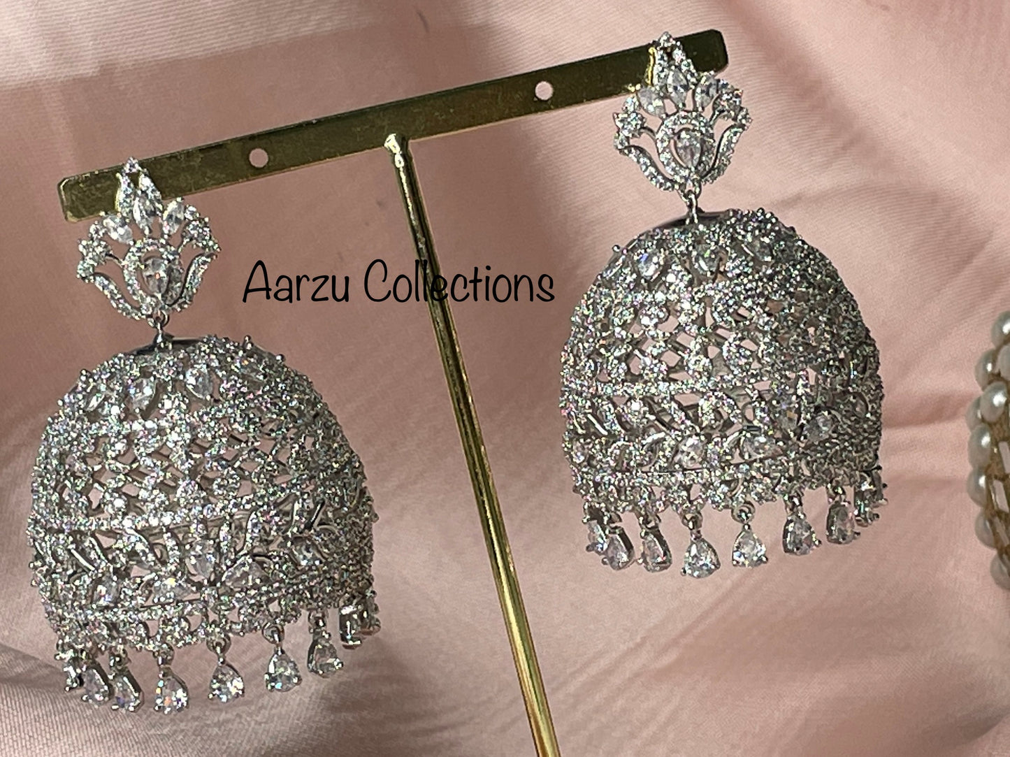 American Diamond Statement Jhumka
