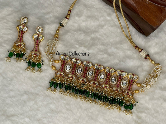 Designer inspired Kundan Choker with Earrings