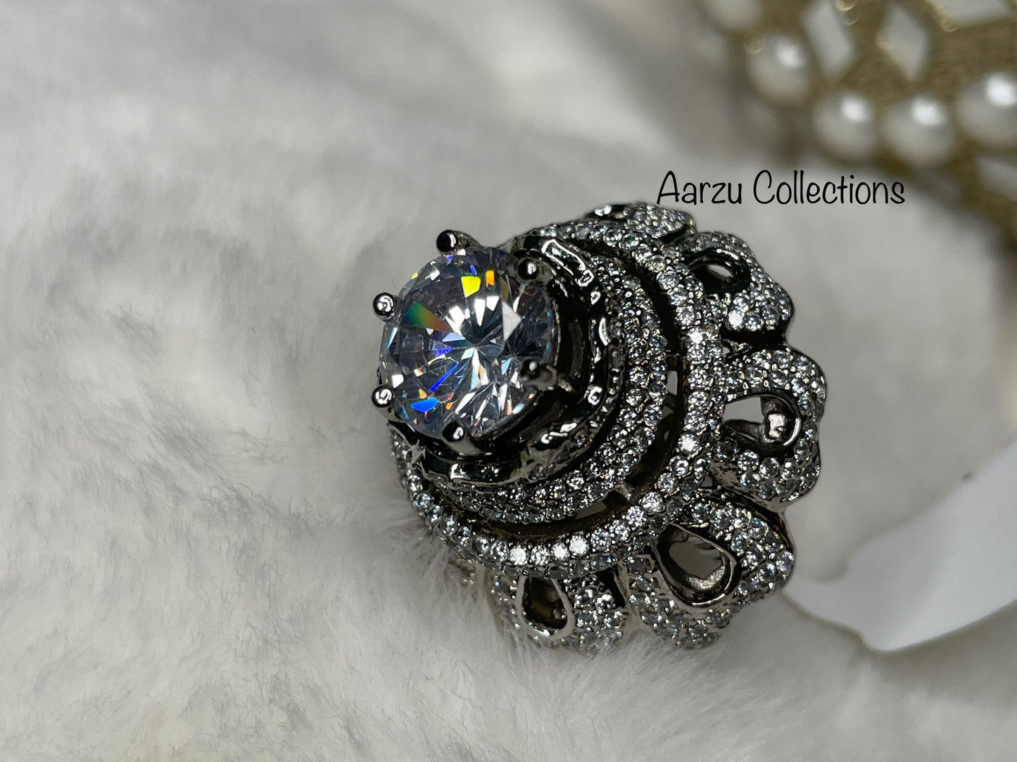 American Diamond Cocktail Ring