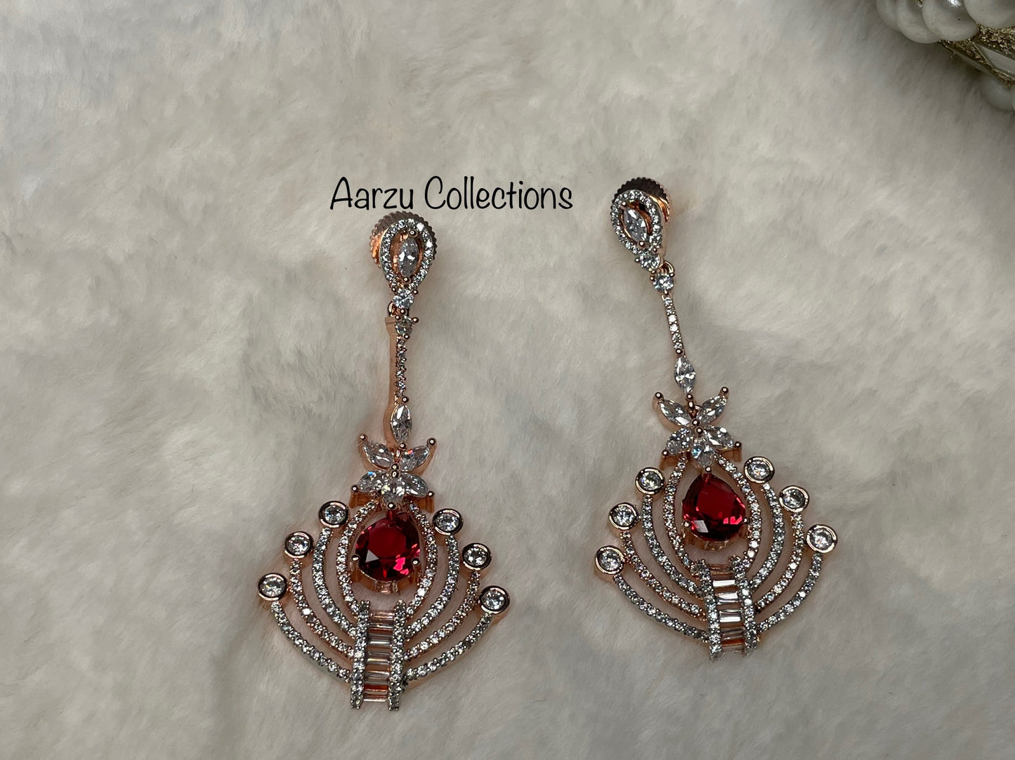 American Diamond Lotus Earring