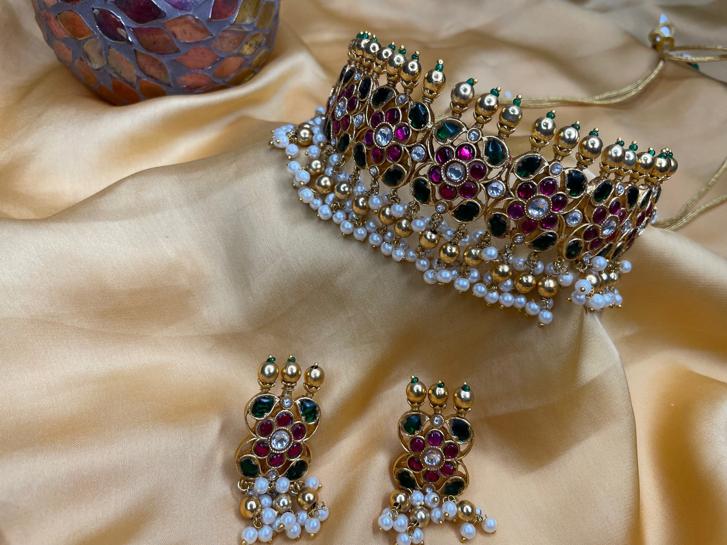 Kundan Jadau Choker with Earrings