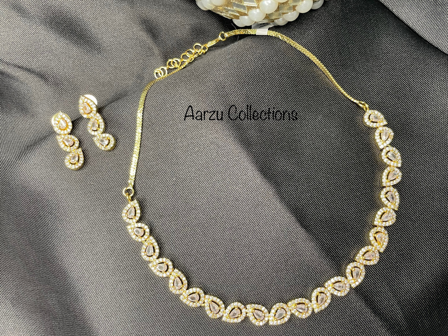 Contemporary American Diamond Necklace and Earrings Set