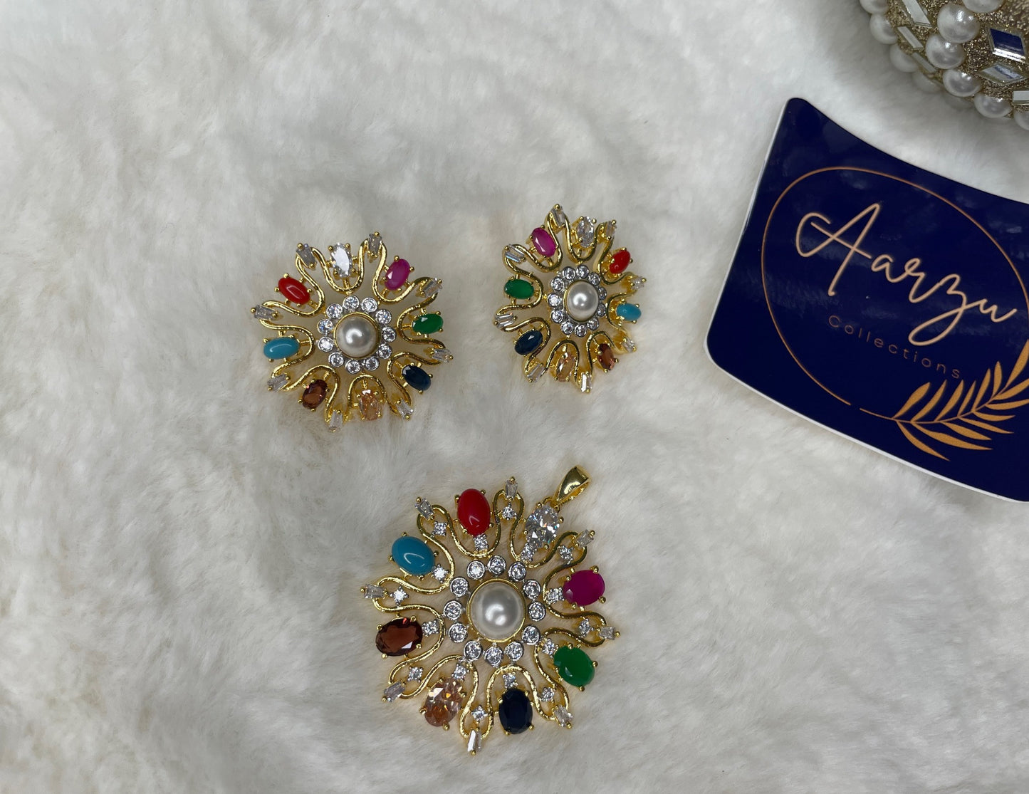American Diamond Pendant Set