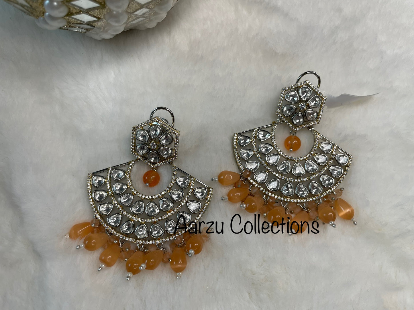 Marudhara Polki Kundan Statement Earrings