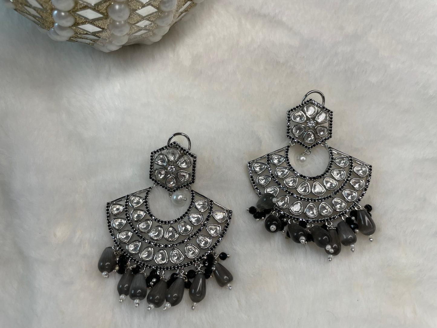 Marudhara Polki Kundan Statement Earrings