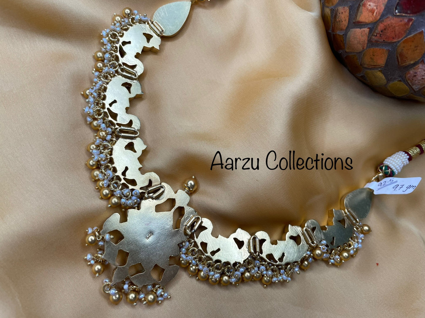 92.5 Silver Jadau Necklace - 97 g