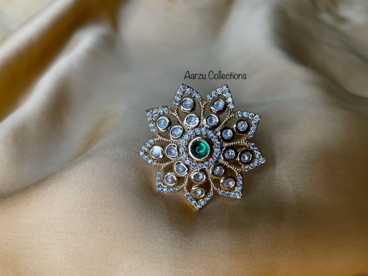 Kundan Adjustable Ring, Sold Separately