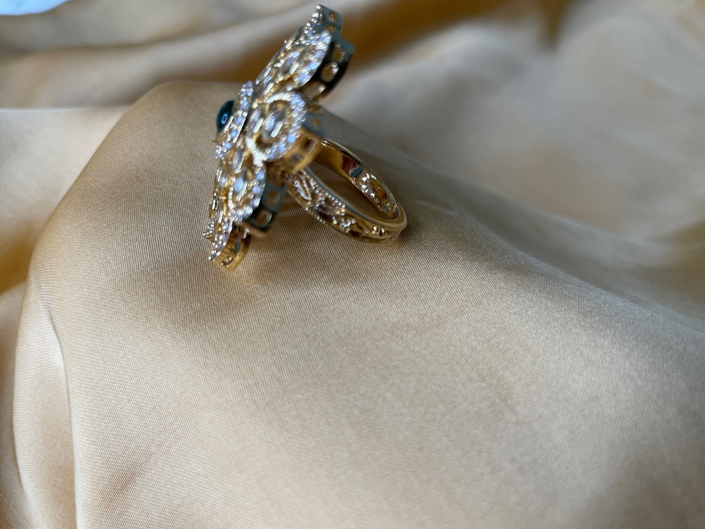 Kundan Adjustable Ring, Sold Separately