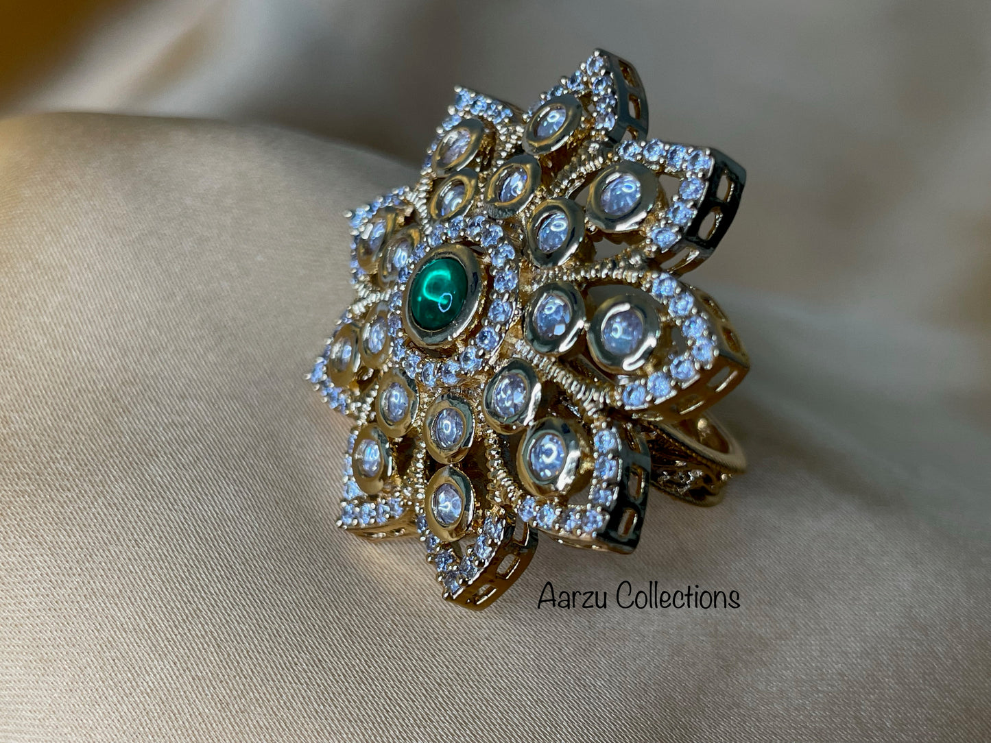 Kundan Adjustable Ring, Sold Separately