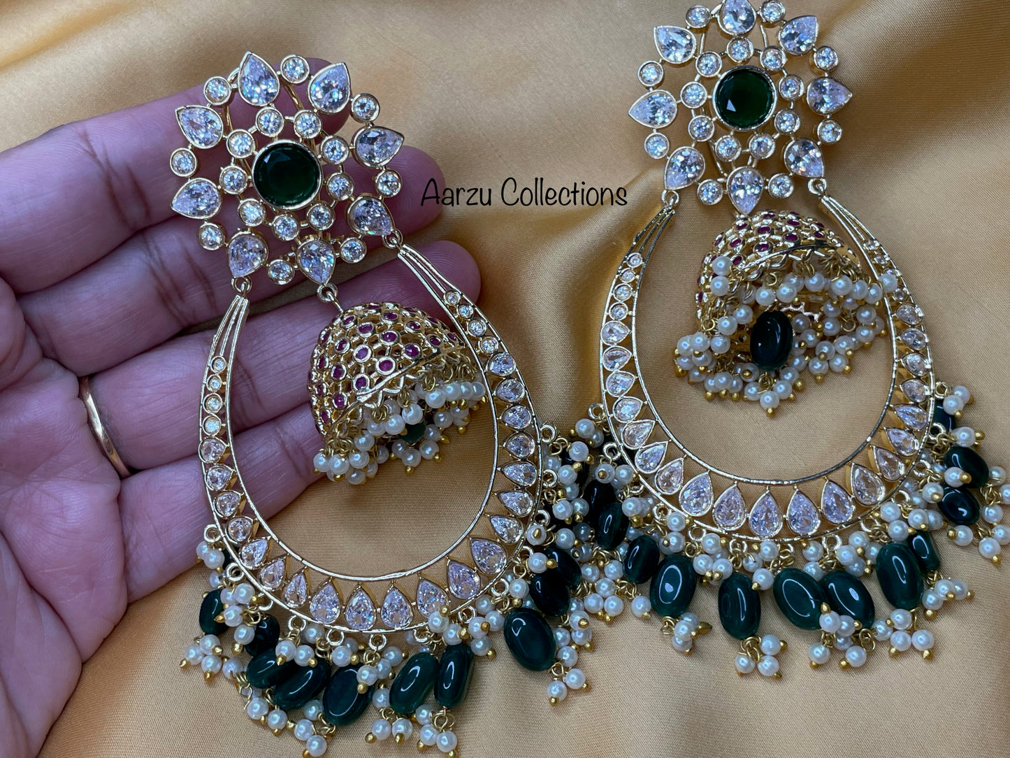 Polki Kundan Statement Earring