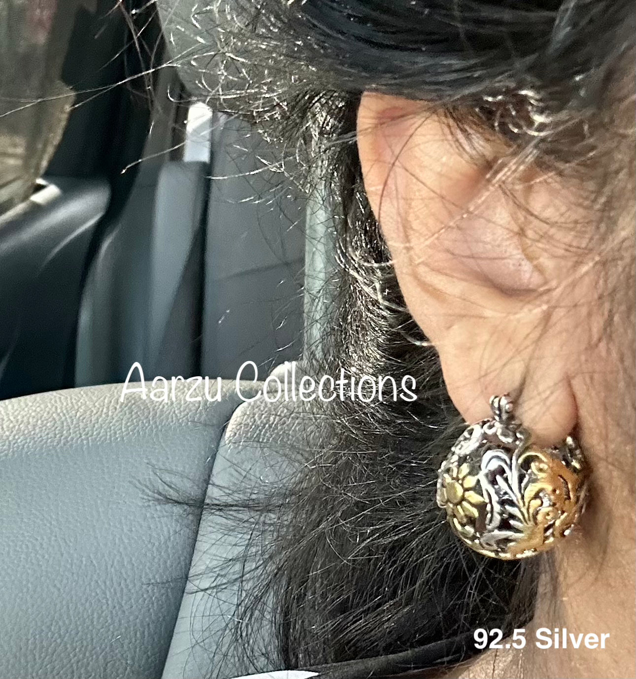 92.5 Silver ball hoops