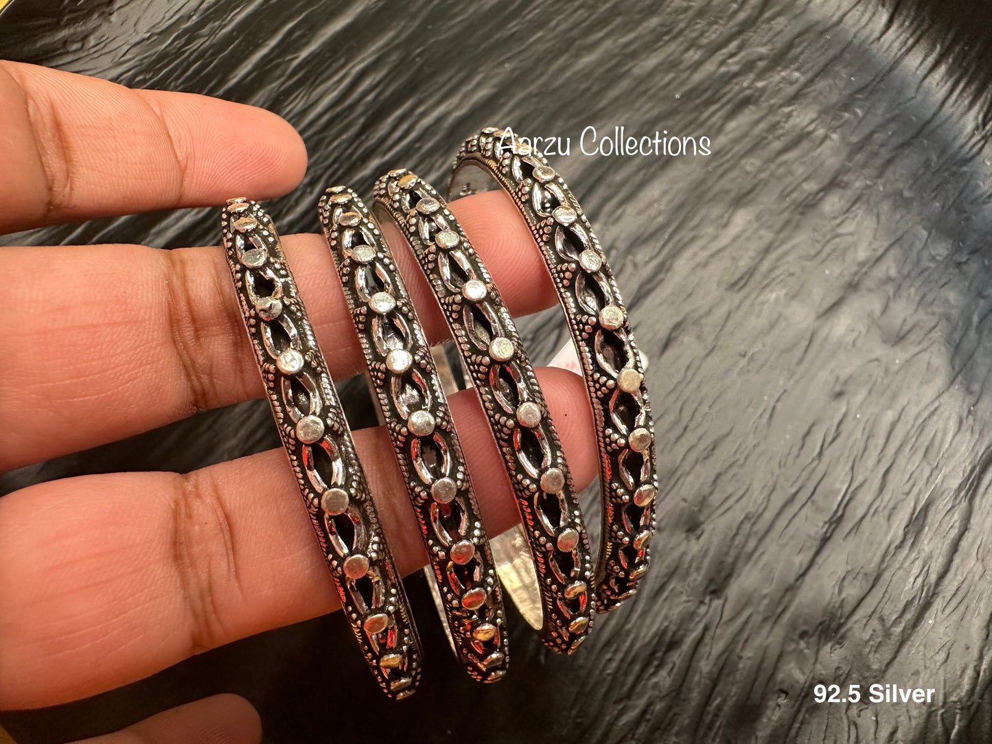92.5 Silver Bangles - Set of 4