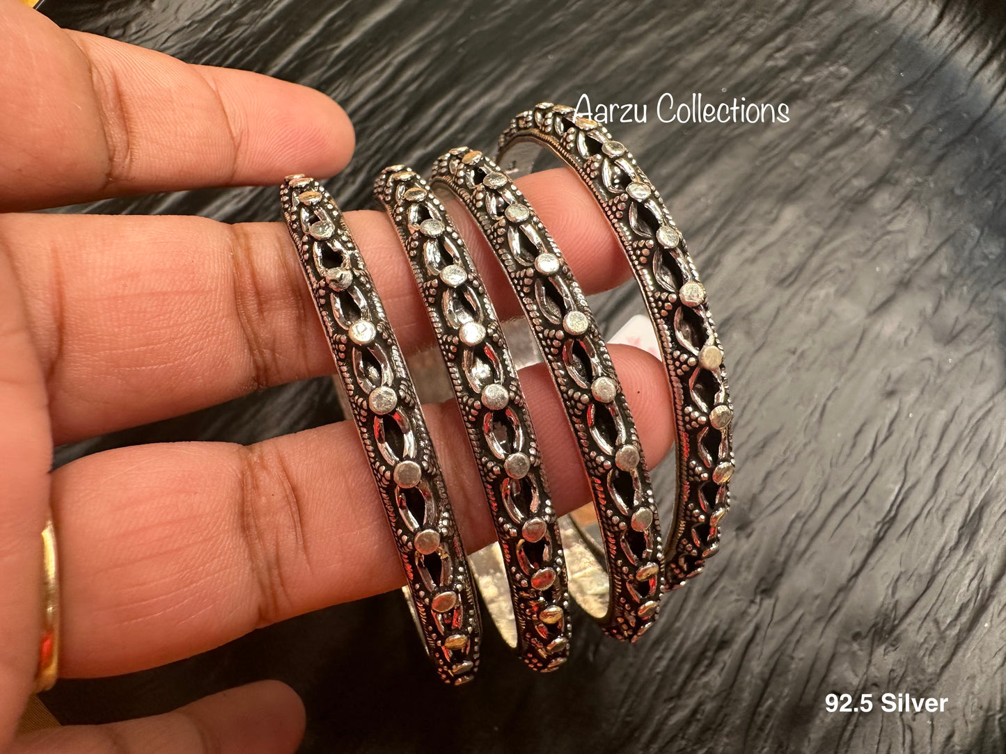 92.5 Silver Bangles - Set of 4