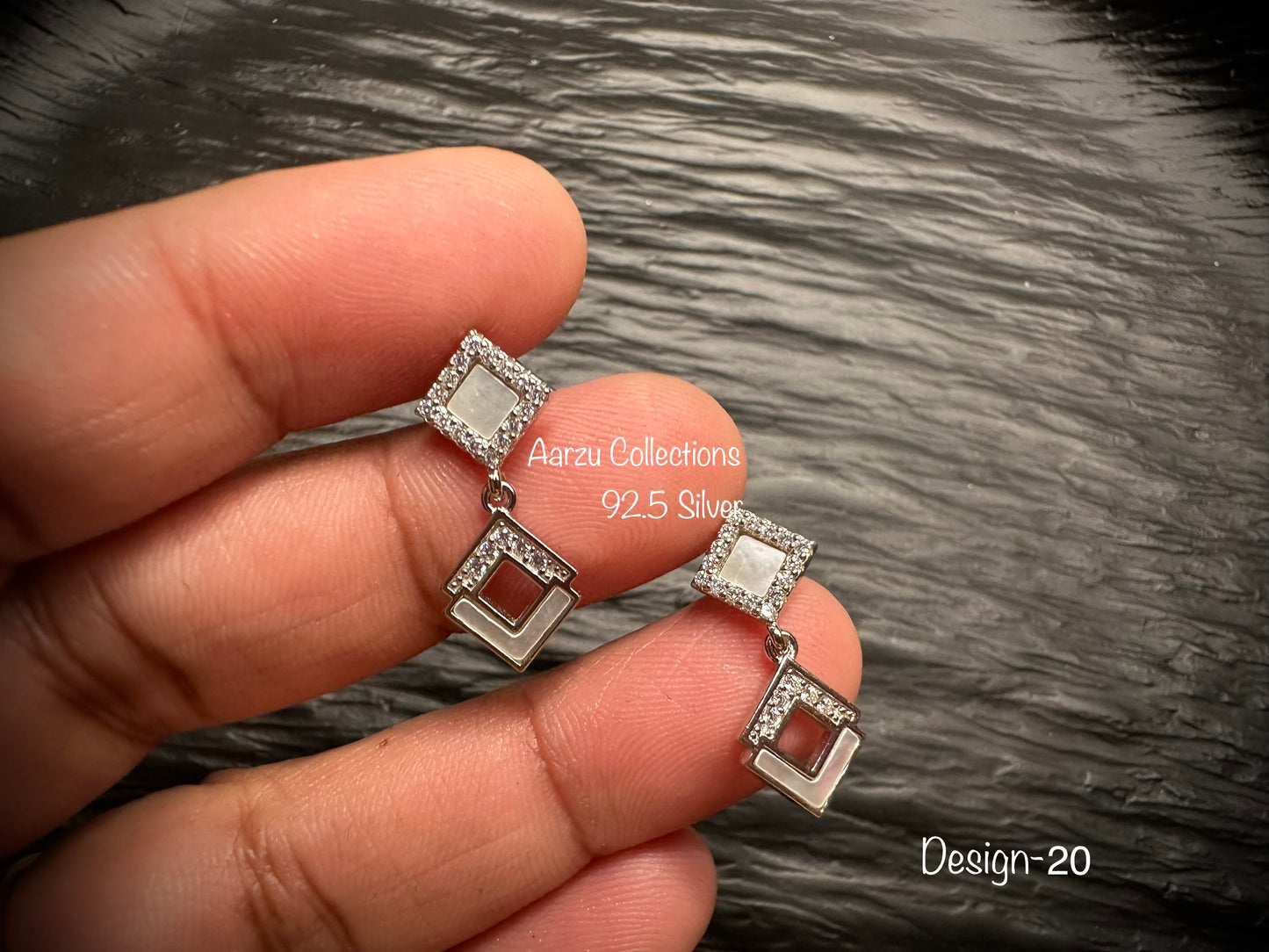 92.5 Silver Dainty Studs - D20