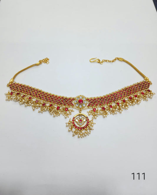 92.5 Silver Kundan Jadau with Ruby Stones